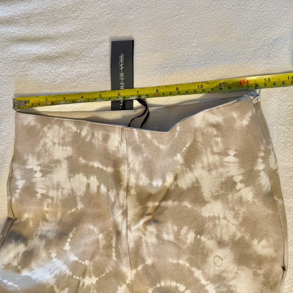 ❤️ Maniere de Voir Tan Printed Tie Up Dye High Waisted Flared Legging Pants 6 - Picture 12 of 15